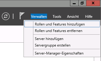 Server-Manager: Rollen und Features hinzufügen